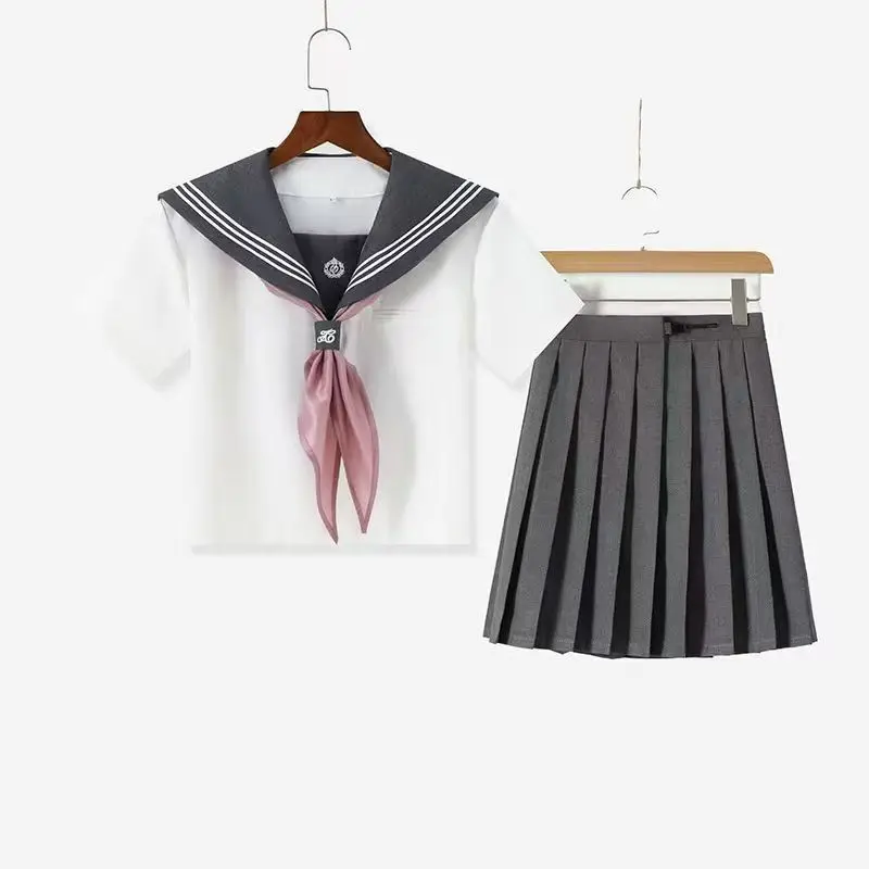 Cute Academy Style JK Uniform Sailor Collar Outfit Lightweight Breathable Fabric Perfect for School Uniform and Sweet Daily Look