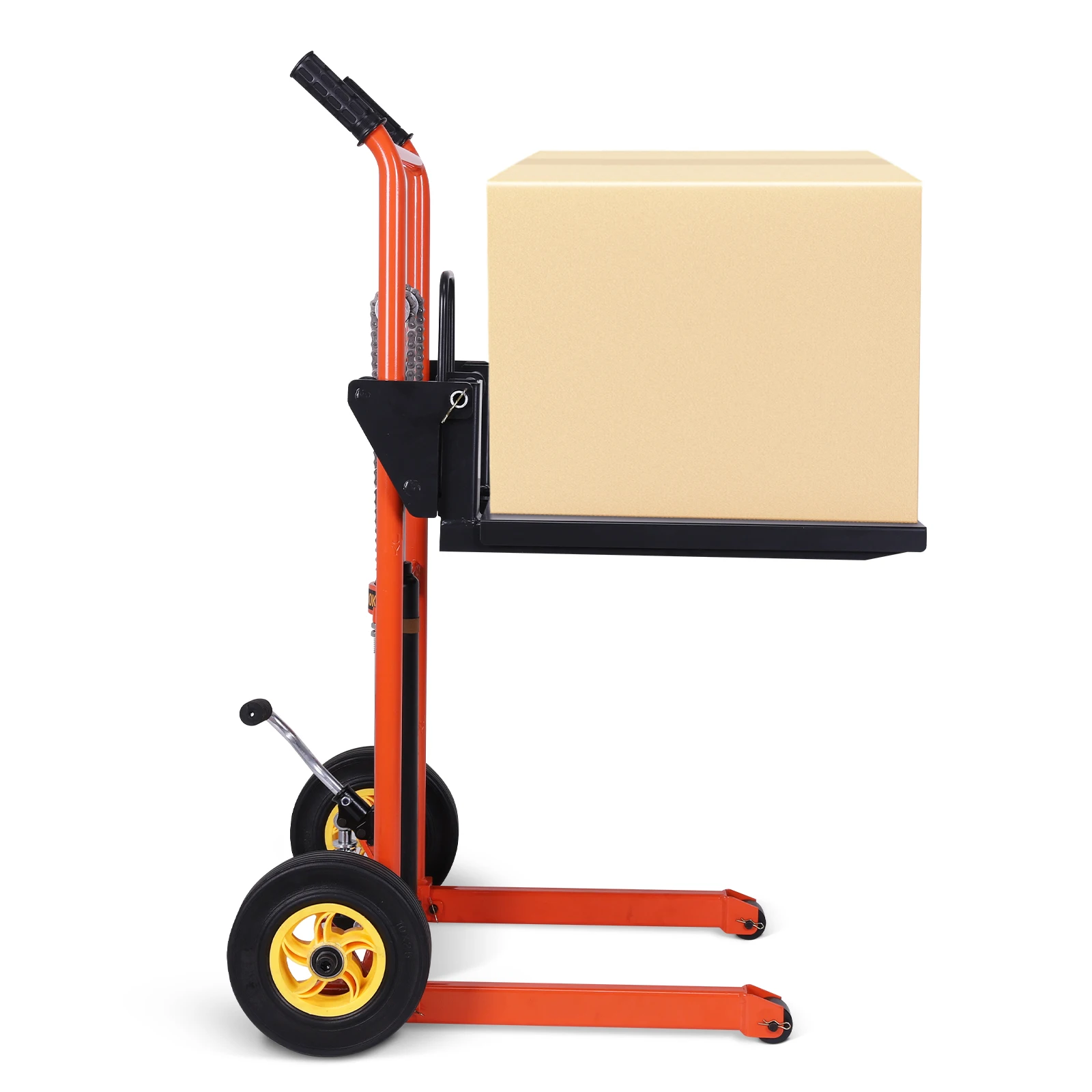 مكدس البليت اليدوي للرافعة الشوكية مع شوكة قابلة للتعديل، مكدس ونش يدوي لمستودع البناء ومشاريع DIY #1