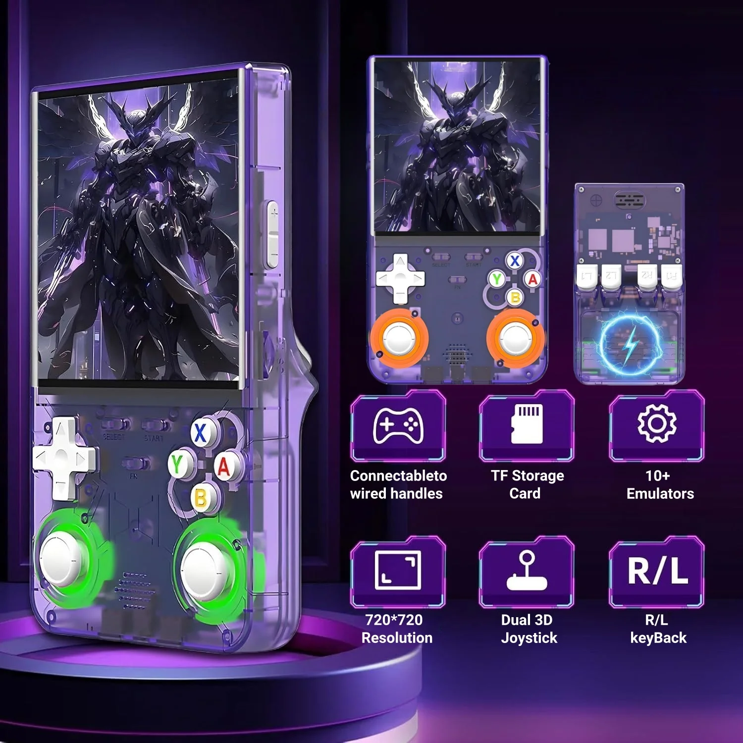

R36Ultra Game Console — 4-inch HD IPS Screen, USB Charging, Rechargeable Lithium Battery, Built-in 128GB Card