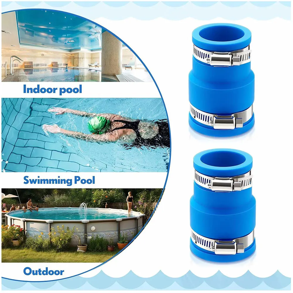 Pool-Vakuumschlauch-Adapter-Set, kompatibel mit Intex Adapter B Pool-Schlauch-Adapter-Set mit Klemmen für oberirdische Pools