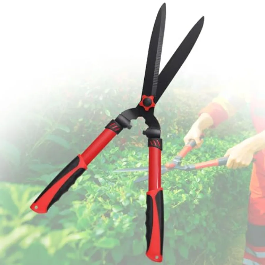 

Hedge Clippers Shears Sharp Clean Cuts - Teflon Coated High Carbon Steel Blades, Ergonomic Comfortable Handle, Lightweight 24.8