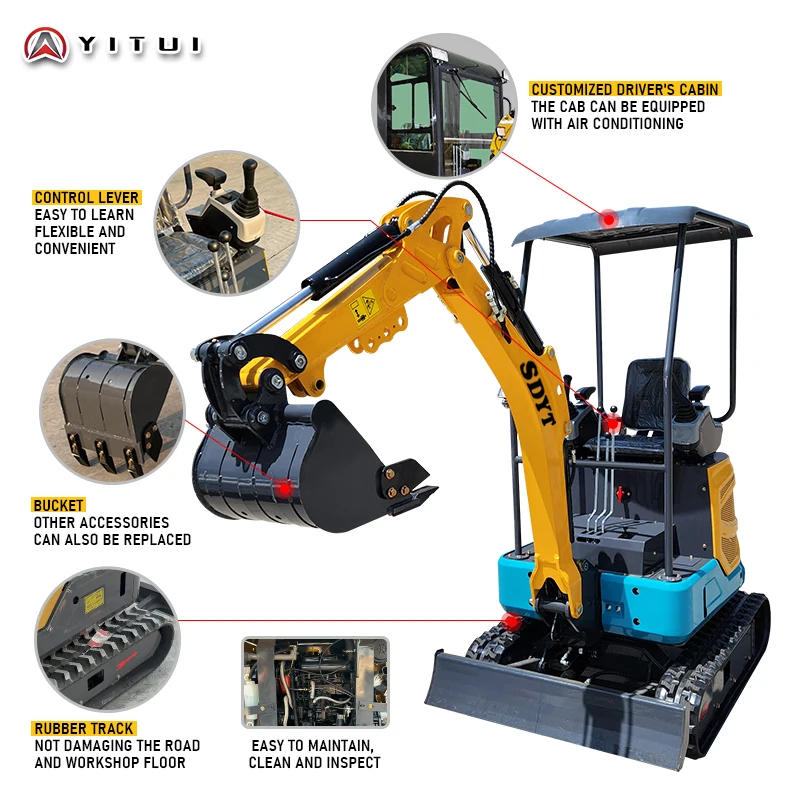 

Customized 1.2 Ton Mini Excavator Factory Direct Sales The Latest Multi-Functional Mini Excavator With Epa Euro 5 Engine