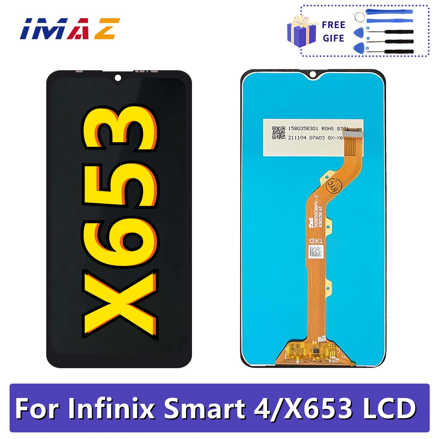 

Для Infinix Smart 4 X653C X653 LCD дисплей кодирующий преобразователь сенсорного экрана в сборе без рамки для Infinix Smart4 X653C LCD Замена