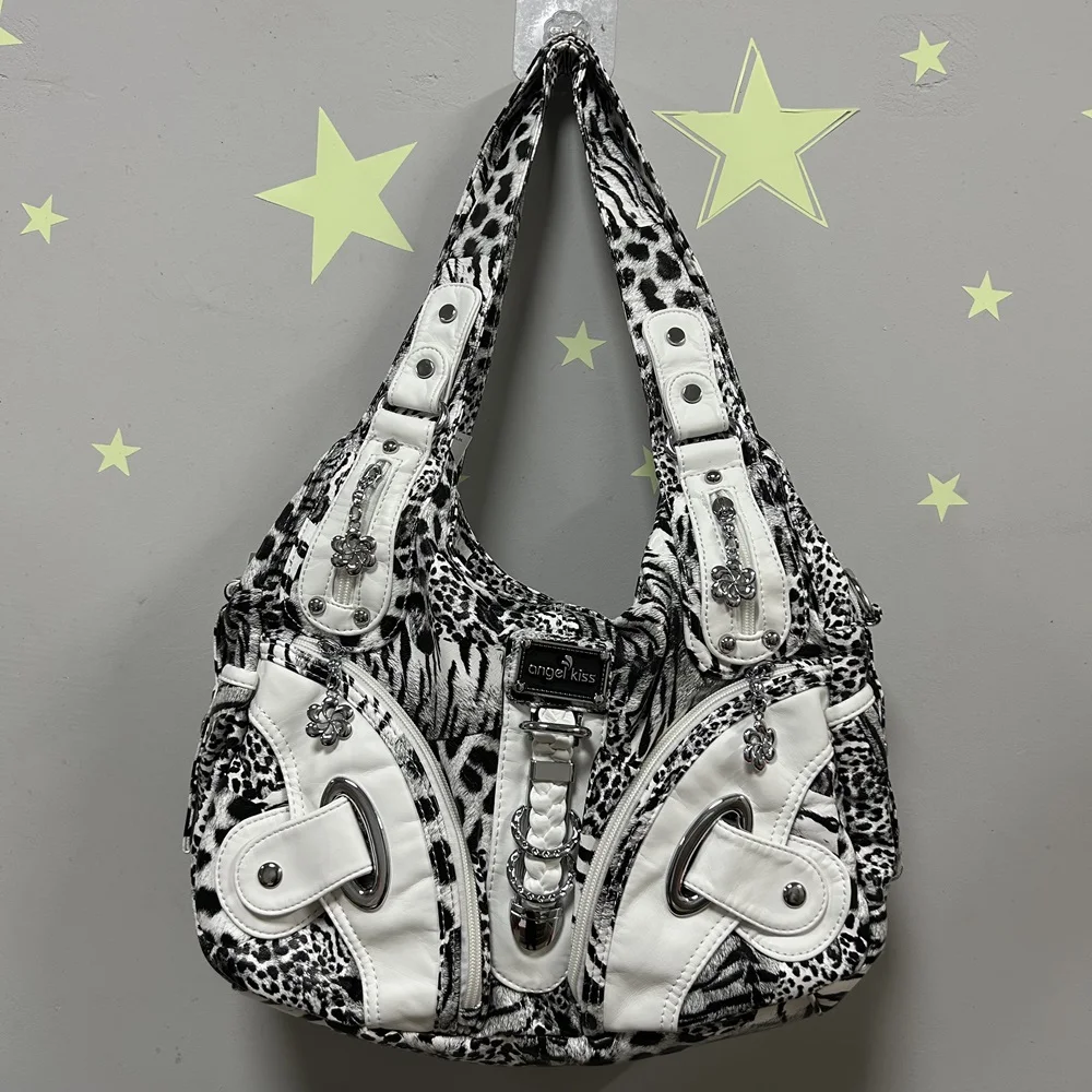 Women Handbags Fashion Leopard Shoulder Bag Large Tote Top-handle Shopping Pack Multifunctional Satchel Lady Hobos  Big Purse