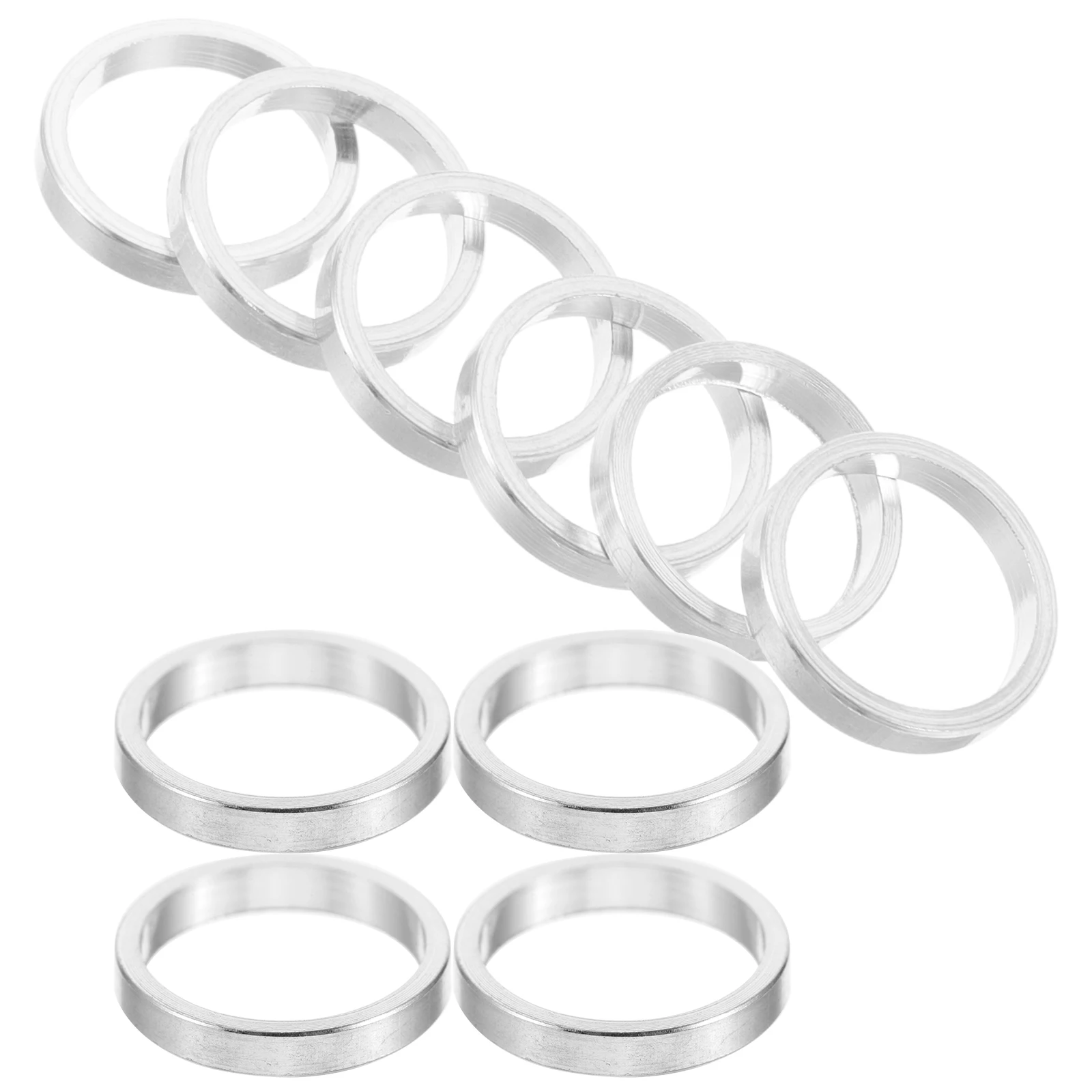 

10 Pcs Bicycle Screw Washer Headset Fork Aluminum Washer Mountain Bike H Stem Bike Spacers Replacement Stem Headset