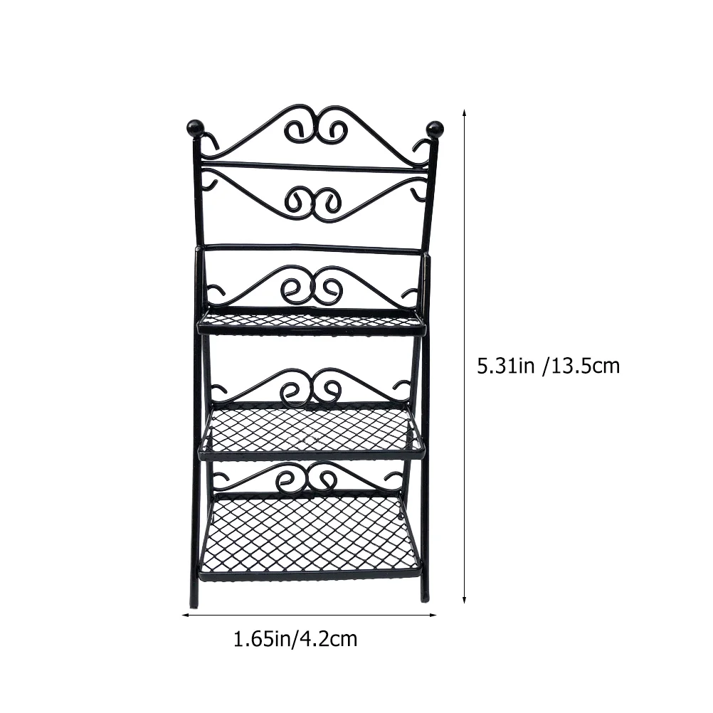 Mini Flower Stand Miniature Furniture Accessories House Iron Stands for Display Models