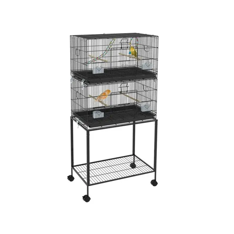 

Bird Cage Metal Parrot Aviary with Stand for Indoor Outdoor Use