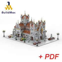 BuildMoc World Big Historic Church Building Blocks Retro Medieval Castle Cathedral Show Bricks Game Toys Children Birthday Gifts