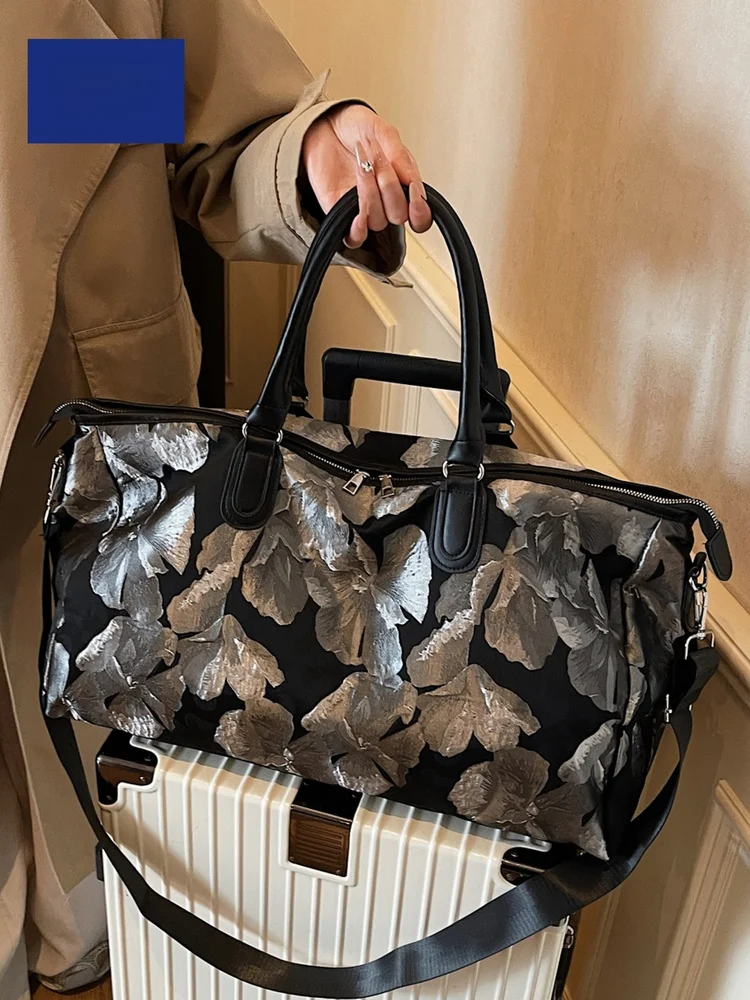 kangourou-lage-sac-supplementaire-faionable-valise-de-voyage-sac-a-main-en-nylon-materiel-jeunesse-decontracte-sle-plante-motif-floral