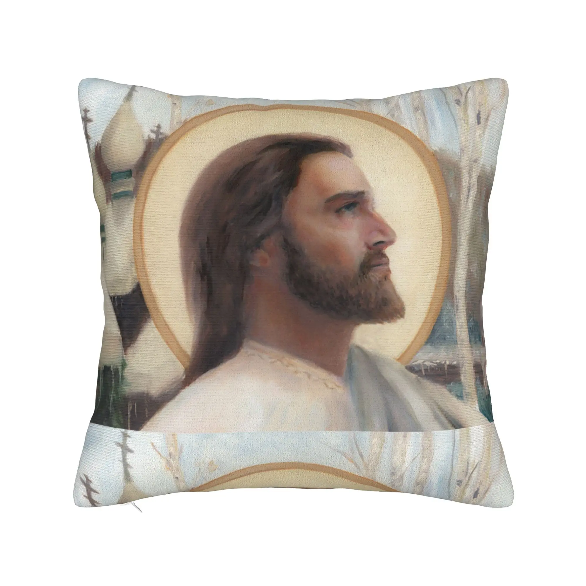 Russian Jesus Christ Orthodox Square Pillow Cases  Cushion Covers Vintage Zipper Decor Pillowcover for Sofa 40x40cm