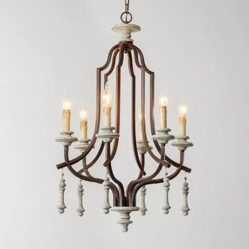 

Vintage French dining room old wind stairs home iron do living room chandelier American bedroom industrial long country