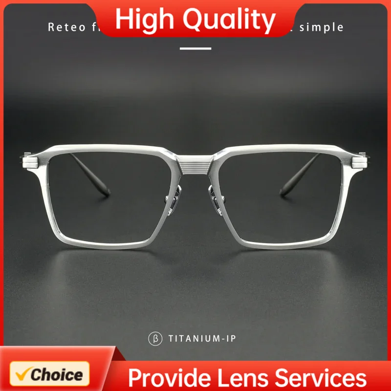 2026 New High Quality AKONI-Style Pure Titanium Large Business Eyeglasses Frame AKX502 for Man Textured Temple Trim Eyewear