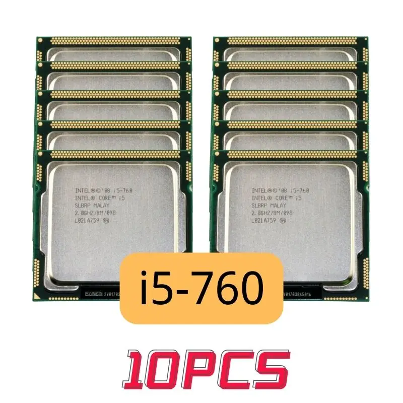 

10pcs Core i5-760 i5 760 2.8GHz Quad-Core Quad-Thread CPU Processor 8M 95W LGA 1156