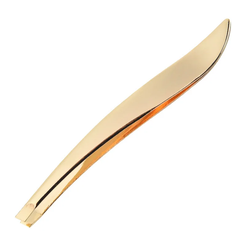 Professional Beauty Gold Silver Stainless Steel Eyebrow Tweezer Slant Head Hair Removal Eyebrow Clip Makeup Tool Beauty