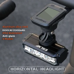 Waterproof 1000 Lumens Hoisting Bike Headlight USB Rechargeable MTB Front Light Aluminum Alloy Road Bicycle Flashlight