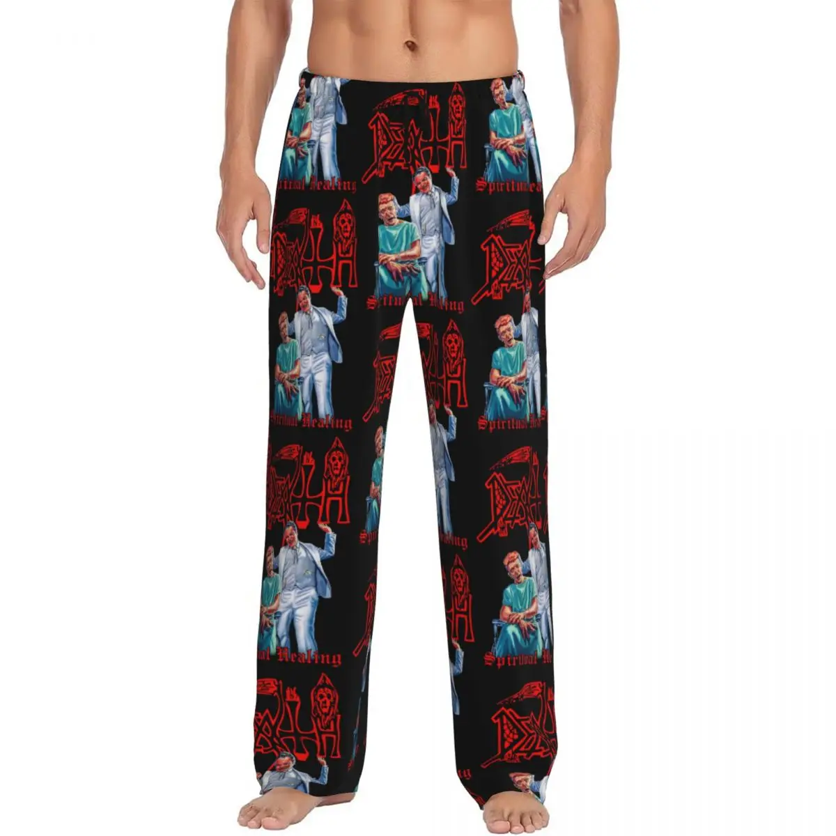 Custom Printed Men D-Deathes Brand Rock Pajama Pants Sleepwear Sleep Lounge Bottoms with Pockets