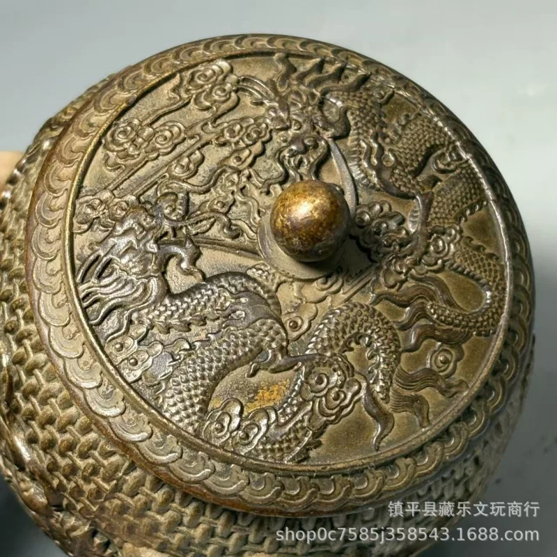 Popular Baifu Pure Copper Five-Cow Canister, Brass Box, Sealed Storage Jar, Ashtray, Decorative Tea Set