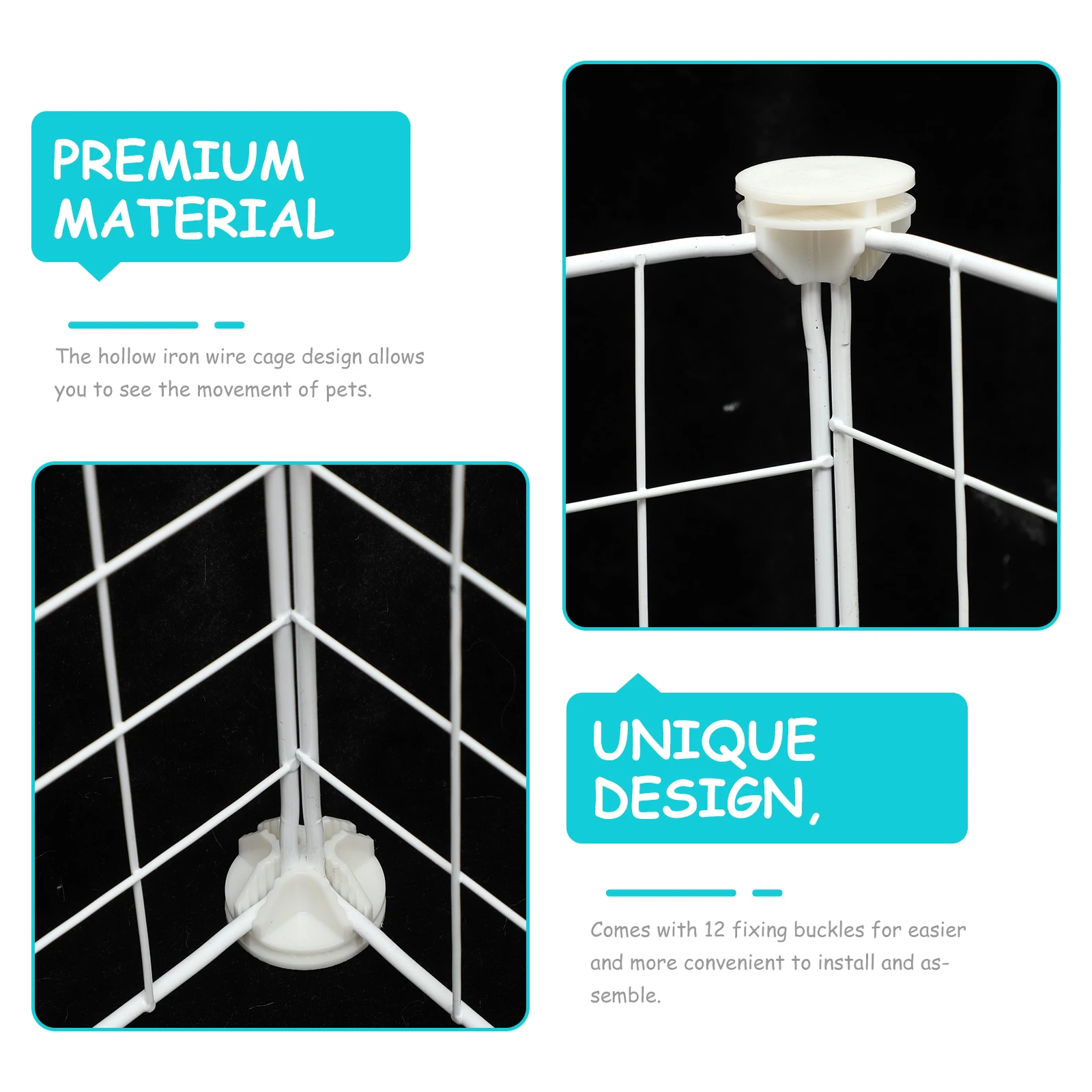 

1Set Pet Cage Cat Dog Fence Hollow Wire Crate DIY Assemble Durable Stable Portable Kennel Cat Cage Dog Fence Pet Kennel