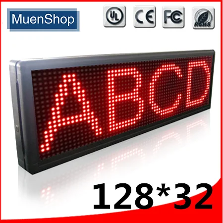 

P10 1280X320mm Red Semi-outdoor LED Sign display