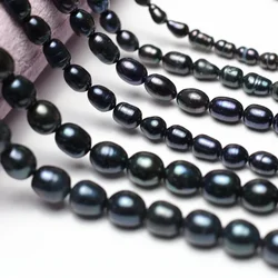 Natural Freshwater Pearl Beads black Rice Shape Pearls Exquisite Loose Bead For Jewelry Making DIY Bracelet Necklace Accessory