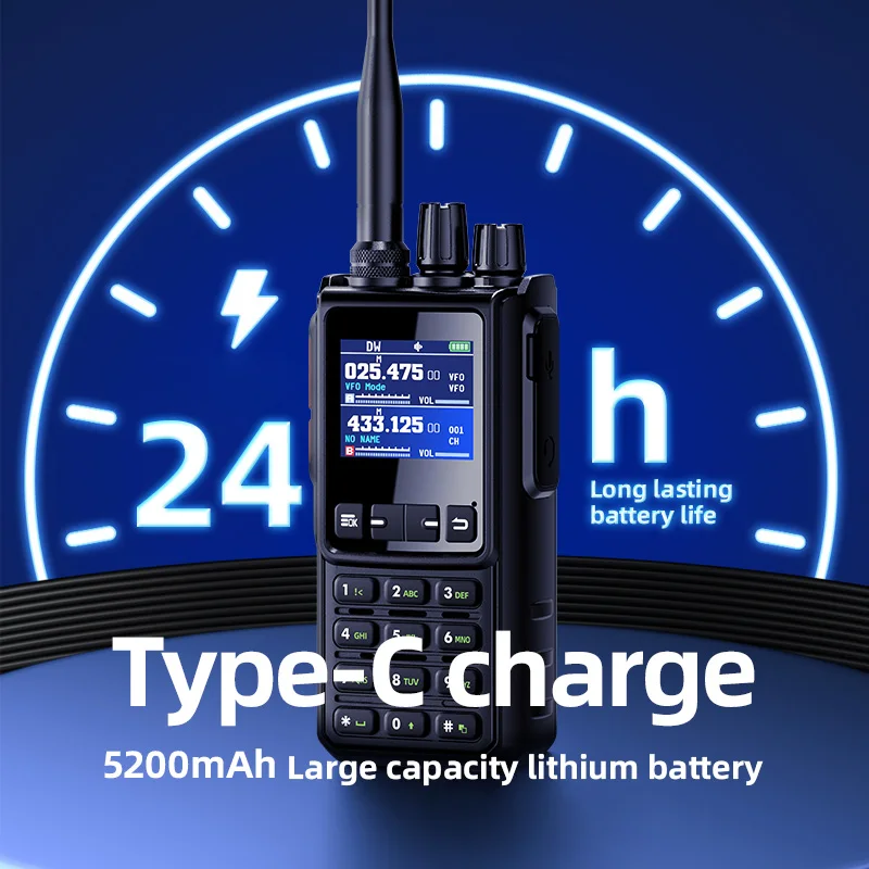 SHJ H28Y Pro Rádio de ondas curtas | Multi-Band CB/SSB/HF | Saída de 10 W | Bluetooth e escrita de PC | 960 canais com clipe e faixa de aviação | 136-174/400-52