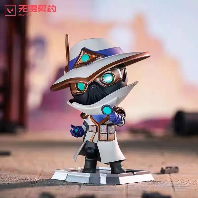 Oryginalne figurki VALORANT 14 cm Killjoy Cypher Jett Sage, modele anime z gier, ozdoby na biurko, prezenty świąteczne, zabawki dla dzieci - dostępne od ręki.