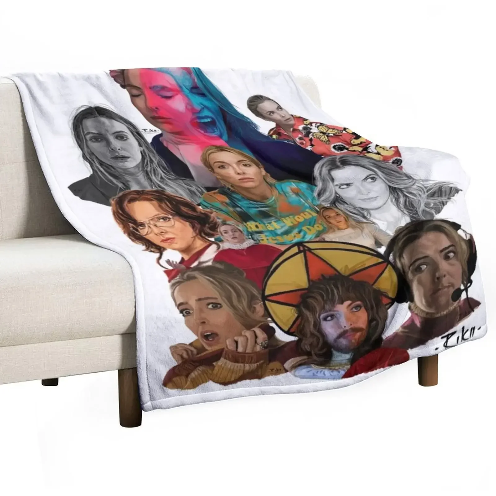 

Jodie Comer collage Throw Blanket Luxury Throw heavy to sleep Plush Blankets