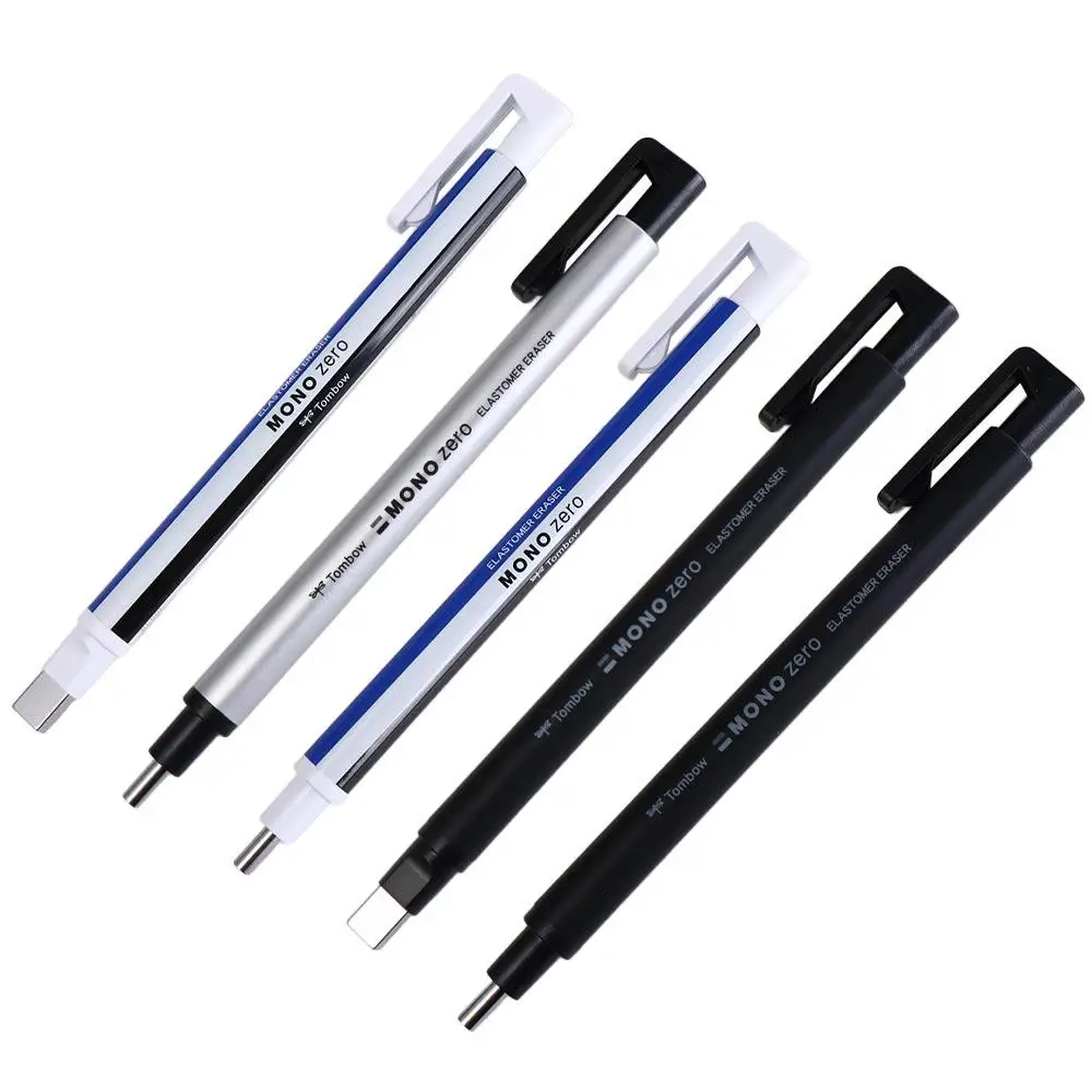 Press Type Mechanical Eraser Super Fine High Precision Pen Shape Rubber High Gloss Painting Pencil Eraser Manga Highlight