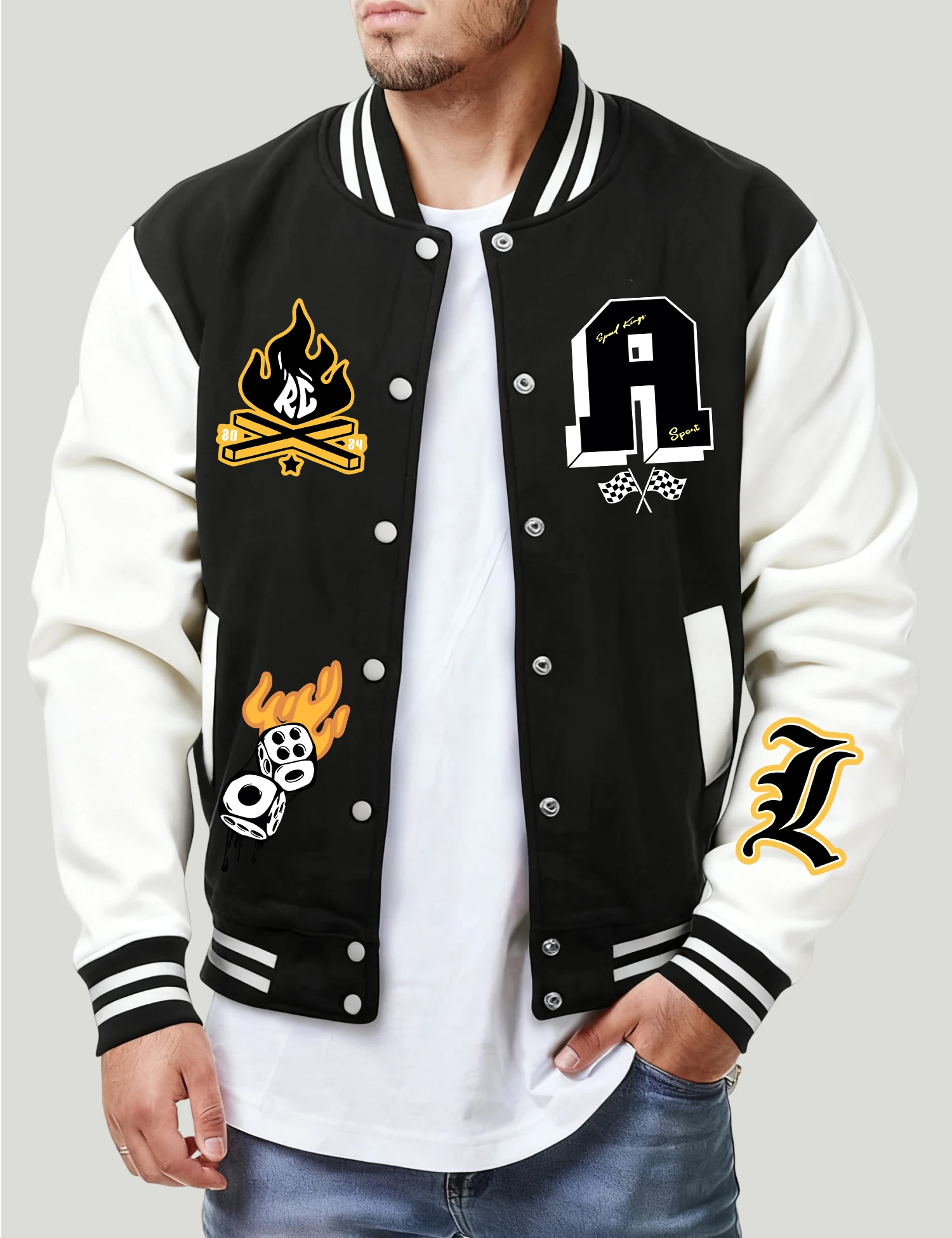 

Hold A Relaxing Exercise Here Design Men Baseball Jackets Fashion Casual Coats Fleece Button Jersey Hot Sale Oversize Clothes