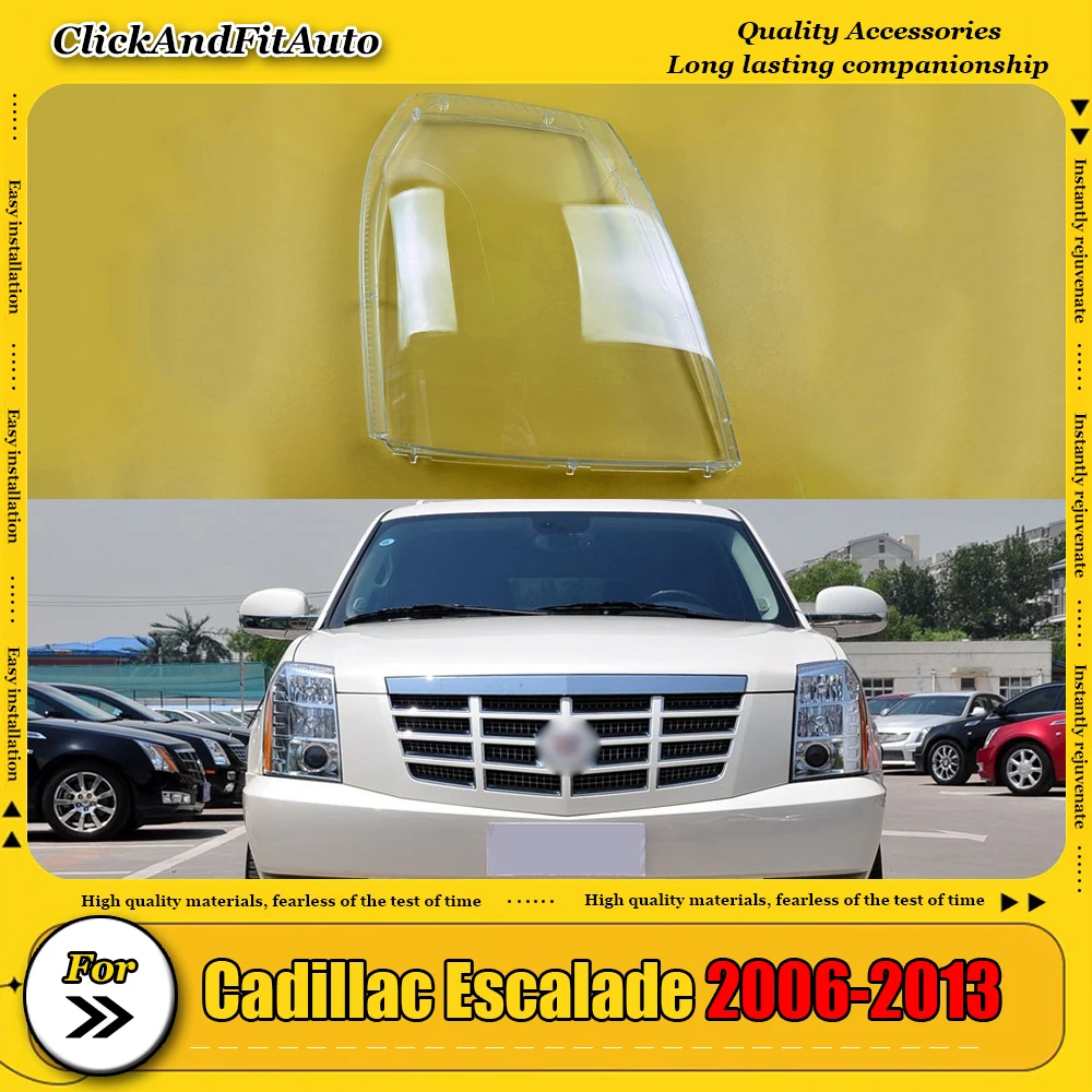 

For Cadillac Escalade 2006-2013 Headlamp Transparent Cover Lamp Shade Headlight Shell Lens Plexiglass Replace Original Lampshade