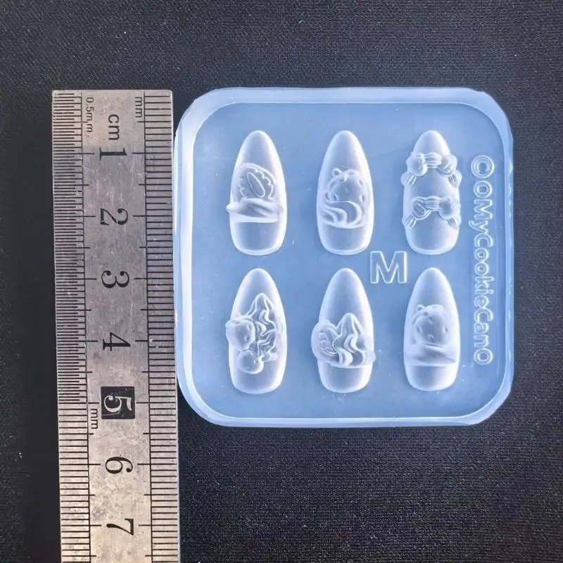 Transparent Silicone Nail Art Mold Belt Buckle Flower Butterfly Four-leaf Clover 3D Nail Decoration Mold Manicure Template