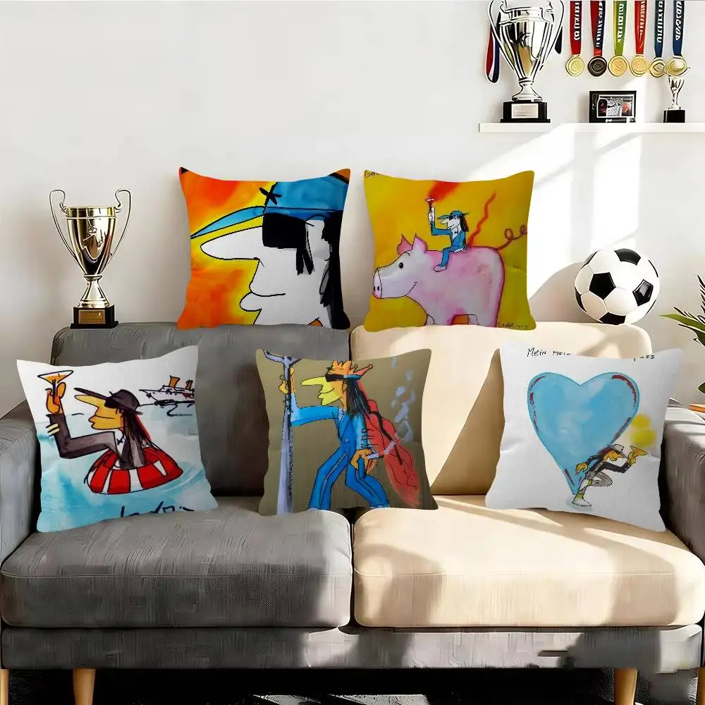 Rock U-Udo LindenbergS  Cushion Cover Pillowcase Upholstery Sofa Throw Pillow Home Decor Pillowcas