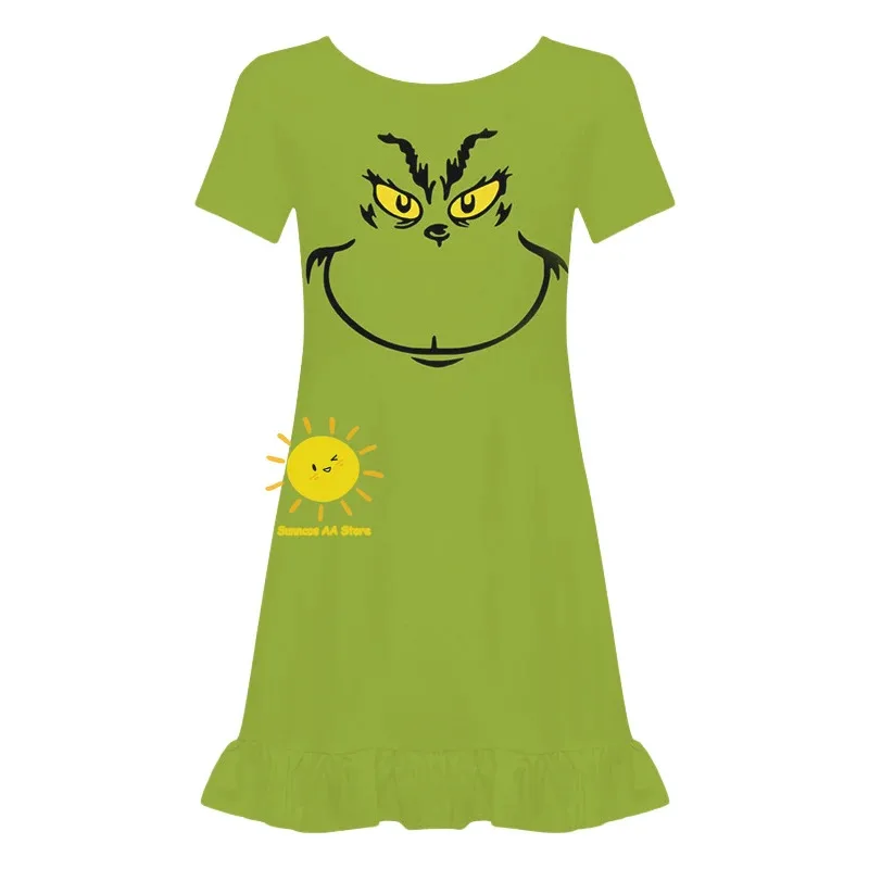 DY20Kids การ์ตูนสัตว์ประหลาดสีเขียวซานต้าเครื่องแต่งกายคอสเพลย์จั๊มสูทหน้ากากถุงมือชุดสำหรับชายคริสต์มาสฮาโลวีนคอสเพลย์เครื่องแต่งกาย