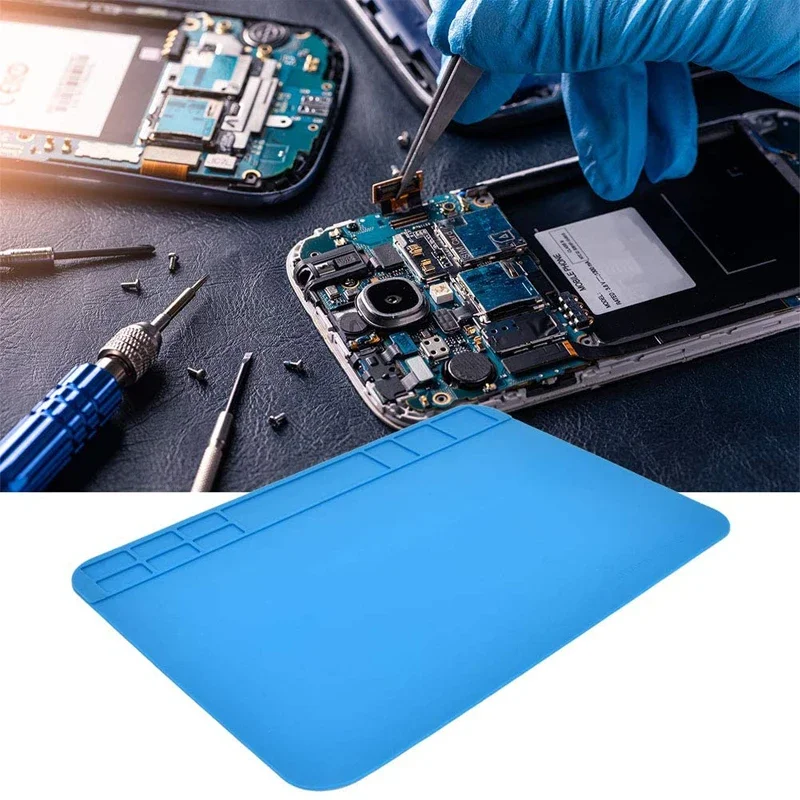 Silicone Soldering Pad Desk Platform Mat for Welding Station Iron Phone PC Repair Magnetic Heat Insulation Antistatic Repair Mat
