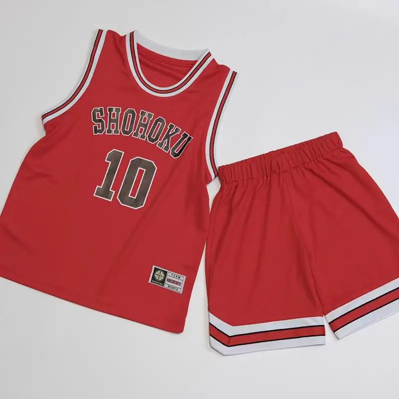 

Kids Basketball Jersey Set Anime Slam Dunk Sakuragi Hanamichi Rukawa Kaede Shohoku Team Cosplay Costume Boys Girls Sportswear