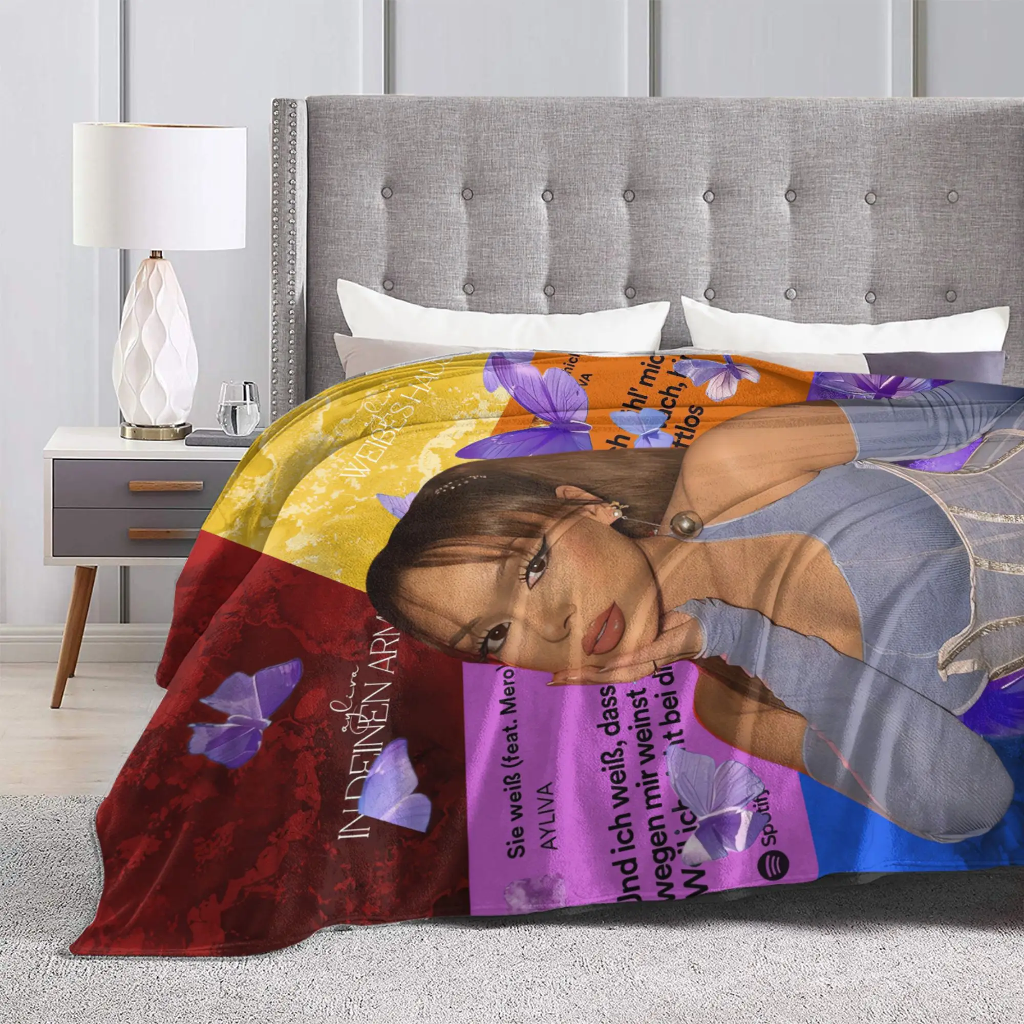 Ayliva Singer Tour 2025 Blankets Quality Warm Soft  Throw Blanket Winter Children Bedroom Pattern Bedspread