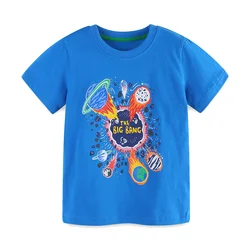-Meninos e Meninas Animais Marinhos Imprimir T-Shirt de Algodão, Crianças Verão Tees, Crianças Tops Casuais, Bebê, Nova Chegada