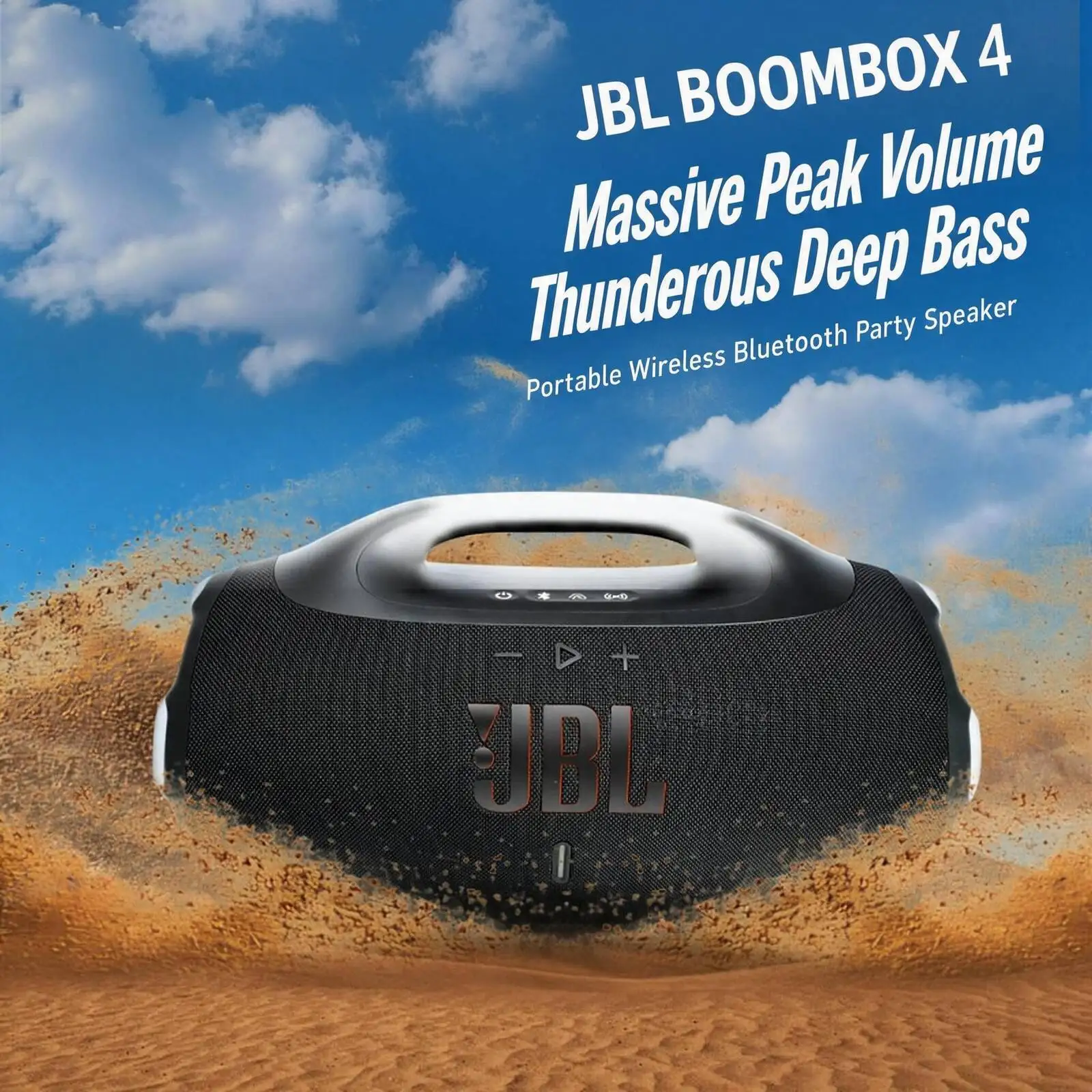 JBL Boombox 4 Bluetooth Rechargeable Boombox IP68 Water Dust Proof Portable Outdoor Speaker For Garden Party Road Trip