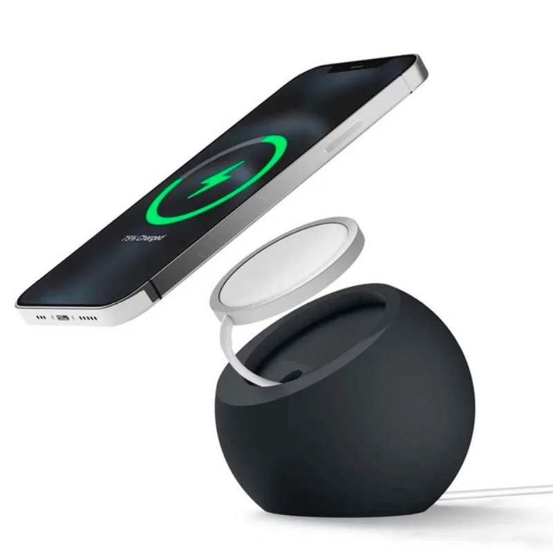 Wireless Magnetic Charger Stand Holder for iPhone 12 Pro Max Mini Silicone Ball Shape Charging Dock Station Base For Magsafe