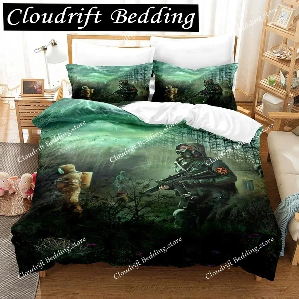 New Game S.T.A.L.K.E.R. 2 Heart of Chernobyl Bedding Set Cartoon Anime Adult Bedroom Duvetcover Sets literie