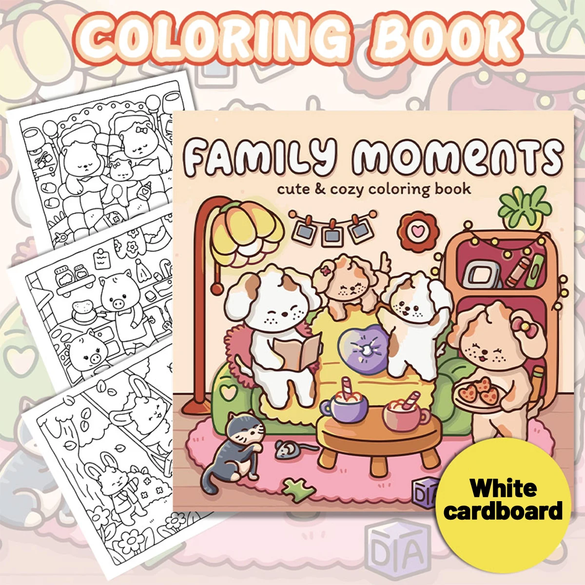 

Family Moments Coloring Books, Warm Scenes, Easy Coloring, For Home Parent - Child DIY, Relax, Unwind, Boost Creativity