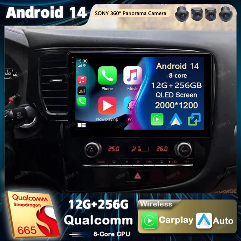 

Android 14 For Mitsubishi Outlander 3 GF0W GG0W 2018-2021 2K QLED Android Car Radio Multimedia Video Player GPS Stereo CarPlay