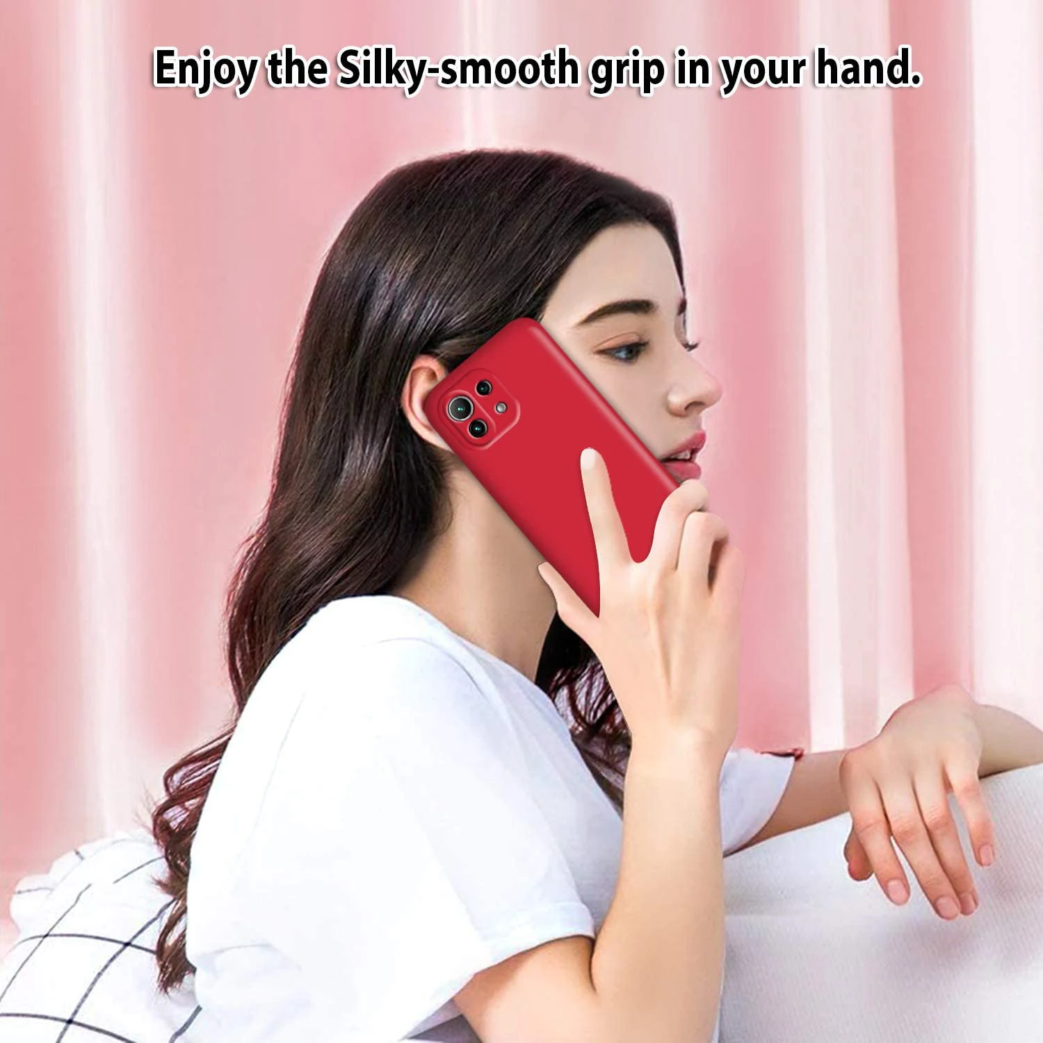 Candy stoßfeste Silikonhülle für Xiaomi Mi 11 Lite Mi 11 lite NE 5G, matte weiche Rückseite, 4G 5G kompatibel – Detail 4