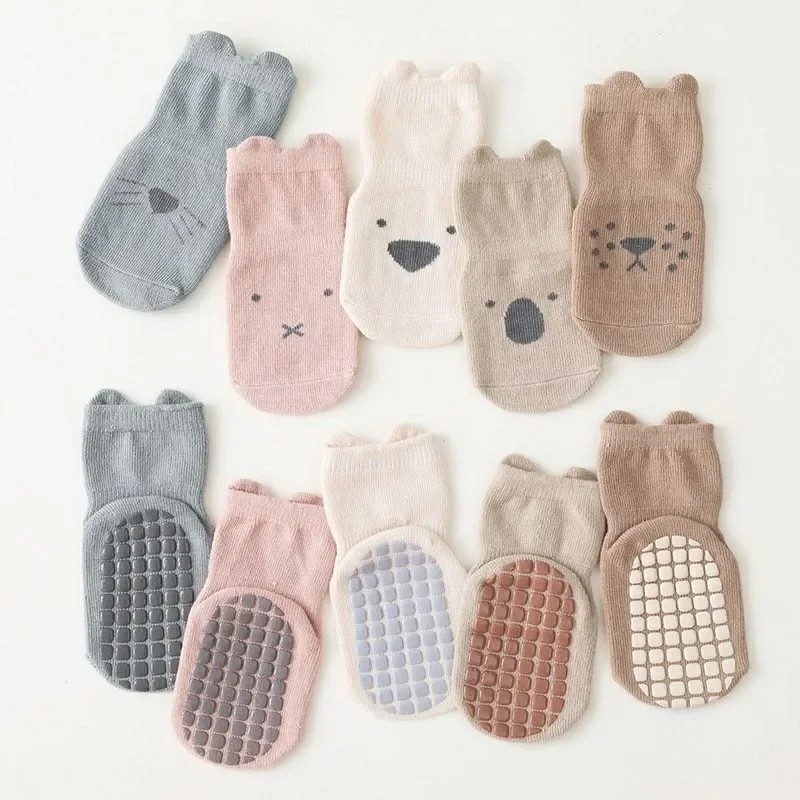 Cartoon Newborn Socks Children's Anti-slip Socks Spring and Autumn Cute Boy Cotton Baby Toddler Socks