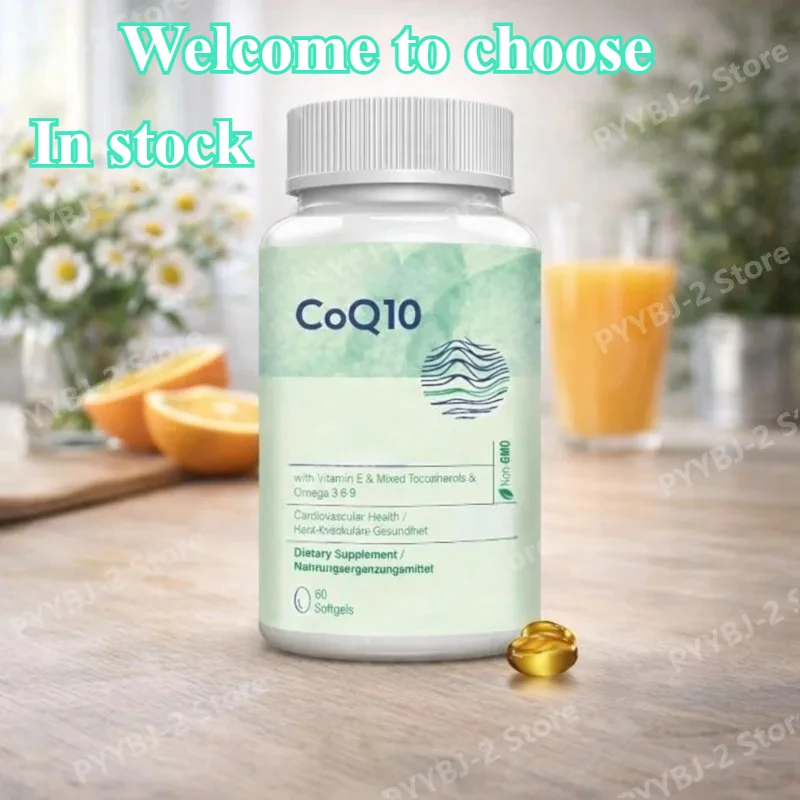

60 капсул CoQ10 для поддержки энергии сердца и клеточного здоровья с витамином Е и антиоксидантами Омега-3-6-9 и т.д. Ежедневное питание