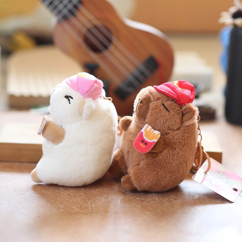 Cute Capibala Pendant Plush Capybara Stuff Toys Doll Keychain Kawaii Accessories Backpack Hanging Ornament Gifts For Children