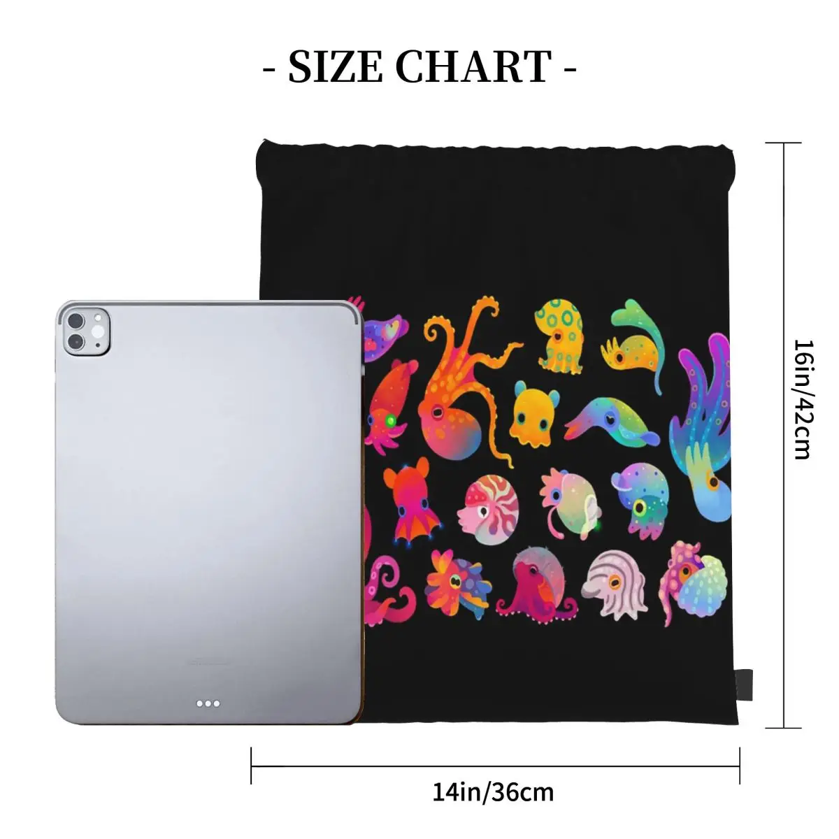 Cephalopod Backpacks Casual Portable Drawstring Bags Storage Bag Book Bags For Man Woman Students