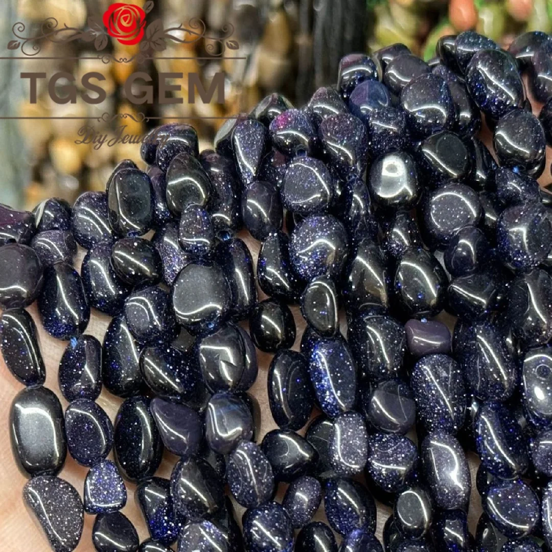 

Factory direct sales 6-8mm natural Blue sand Stone small irregular gemstone fragments jewelry beads DIY bracelet accessories