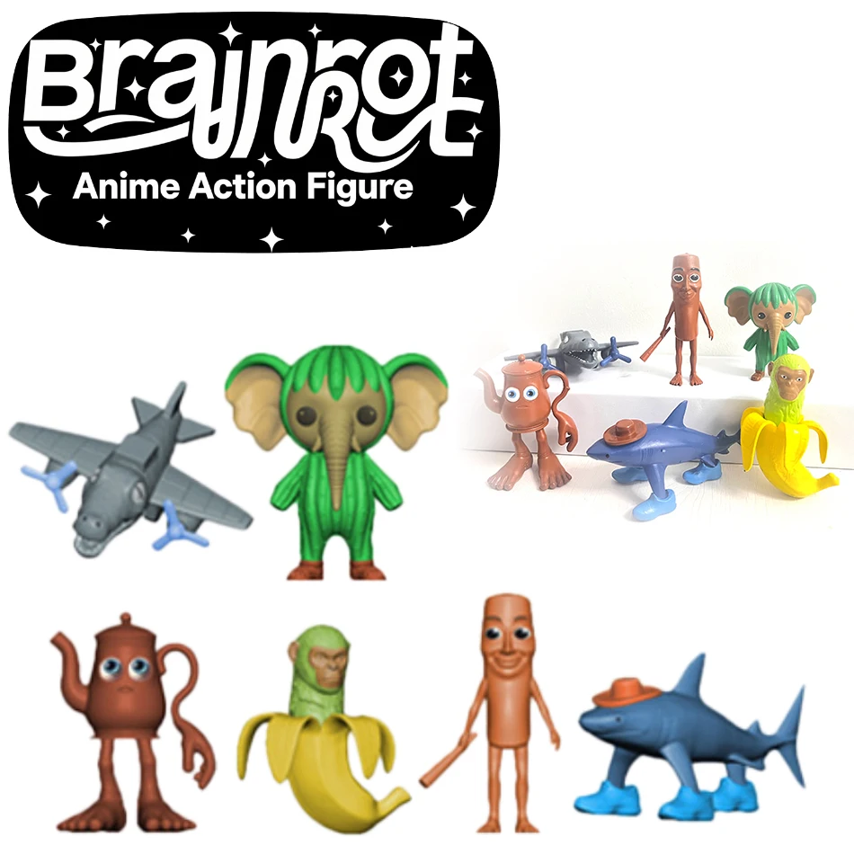 

Brainrot аниме экшн-животные игрушки Tralalerotralala Bombardinocrocodilo игрушка настольный декор коллекция забавная кукла детский подарок на день рождения