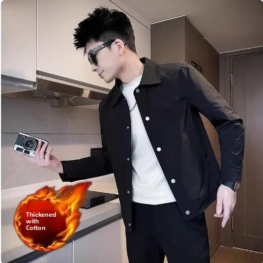 

Мужская модная весенняя куртка Slim Fit (размеры S, XS) для невысоких, простой дизайн, полиэстер